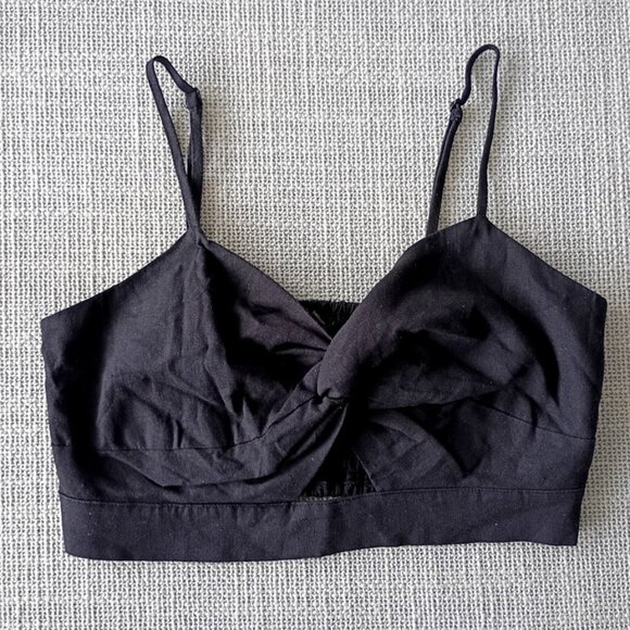 House of Harlow 1960 Black Twist Front Bralette Top โ Size S - Picture 1 of 3